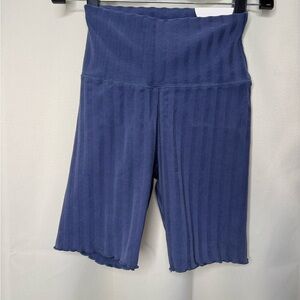 aerie Offline High-Rise Ribbed Blue Top